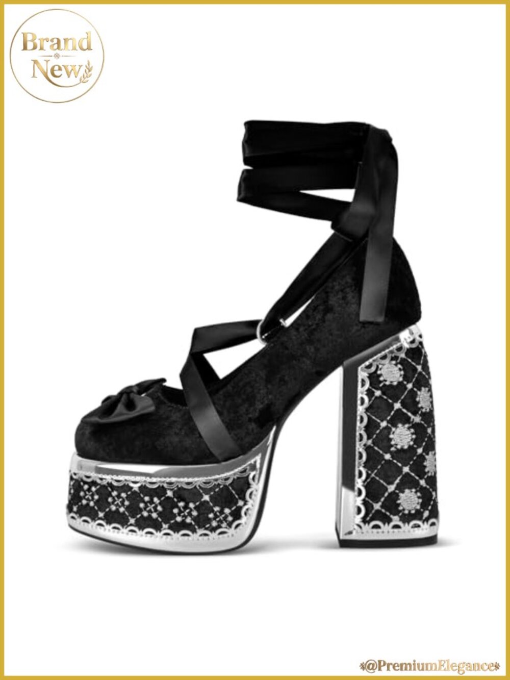 High Platform Chunky Heel Ankle Strap Closed Toe Pumps Party Shoes